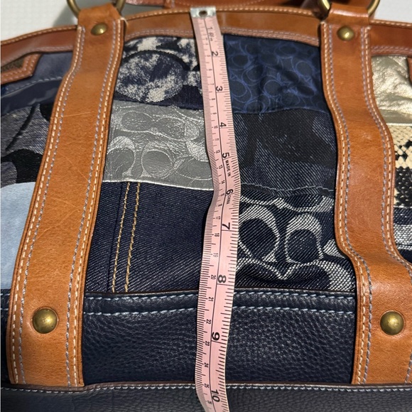 Vintage Coach Patchwork Denim and Leather Tote - Picture 12 of 16